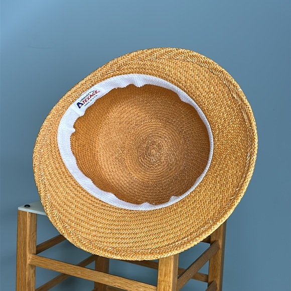 Straw Boater Hat, adorned with a tartan ribbon featuring an embroidered bagpiper - Picture 6 of 11